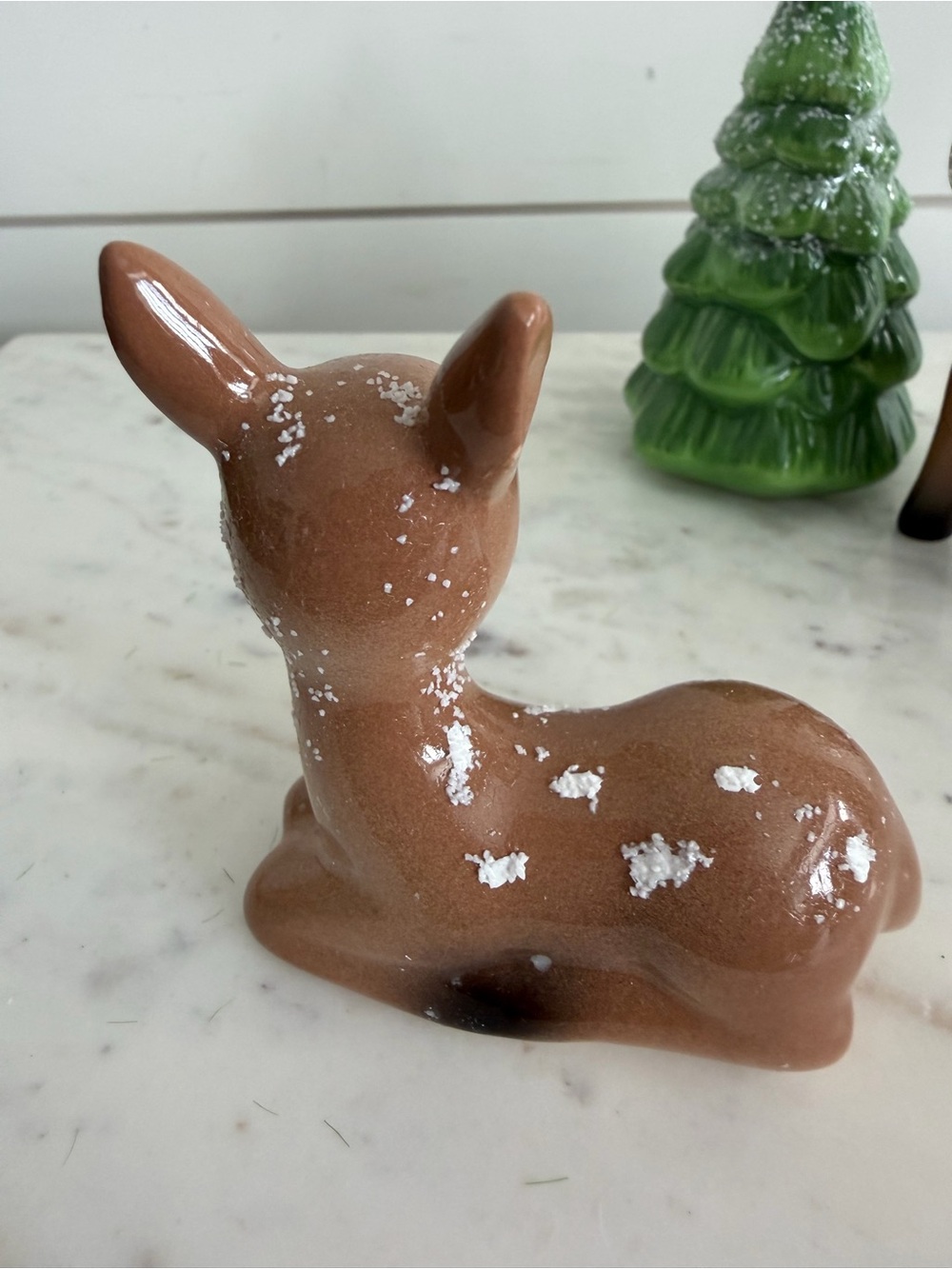 Brown Deer and Tree Ceramic Christmas - Picture 3 of 6